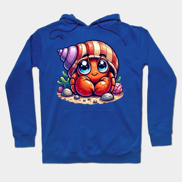 Cute Hermit Crab Hoodie by Dmytro